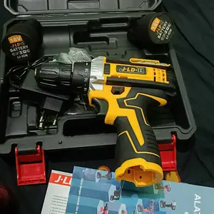 【COMBO】JLD Mesin Bor Baterai Cordless 15VF 10MM dengan Kontrol Multi-Kecepatan 0-350-1750rpm & Pengaturan Torsi 18+1 Torque Bisa Bolak Balik LED Light