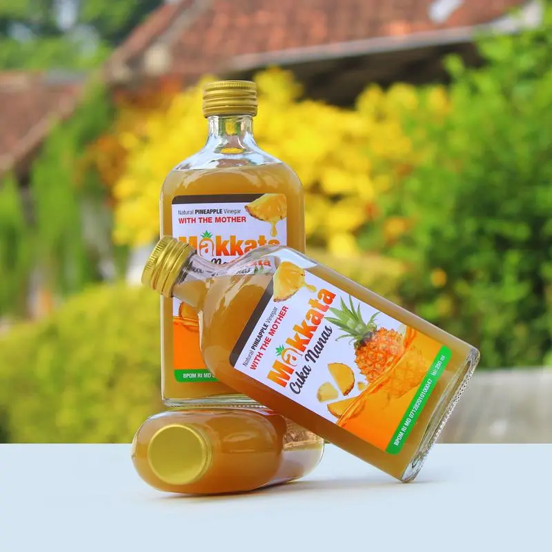 MAKKATA Cuka Nanas Makkata Organic Pineapple Cider Vinegar With The Mother Bebas Gula Kemasan Botol 250 ml Masakan 1