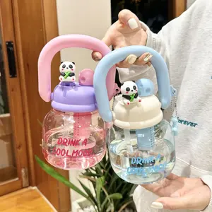 Botol Minum Anak Panda 800ml Botol Minum Tahan Panas Dingin Free Gantungan Botol Viral Terbaru