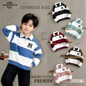 sweater Rugby anak unisex menggunakan bahan fleece cocok untuk anak laki-laki/perempuan