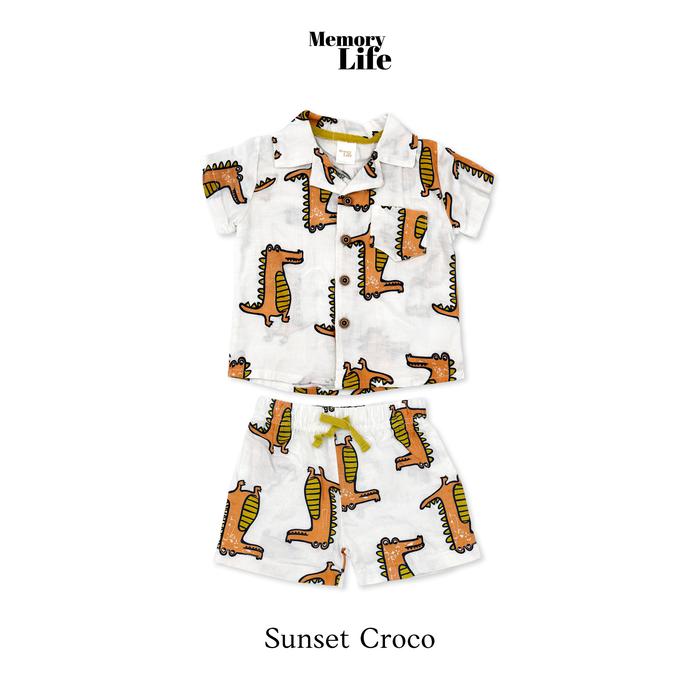 Gambar MemoryLife - Crocoland Set | Setelan Premium Anak-Anak | Untuk Anak Umur 3 Bulan -  24 Bulan - Sunset Croco, 24M dari MemoryLife Shop Kota Administrasi Jakarta Utara 5 Tokopedia