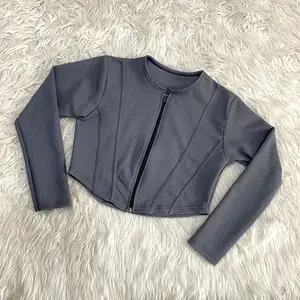 Bery - Coluna / Sweater Wanita Coluna Zipper Crop Top Baju Panjang baju  crop kaos  crop Rib Knitwear Atasan Basic Grania Maureen Outer Cardigan