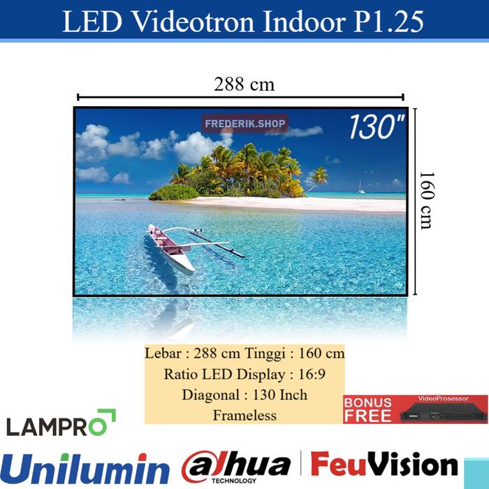Jual P1,25 Dahua FeuVision LED Videotron Indoor 130" Inch Ukuran 288 CM ...