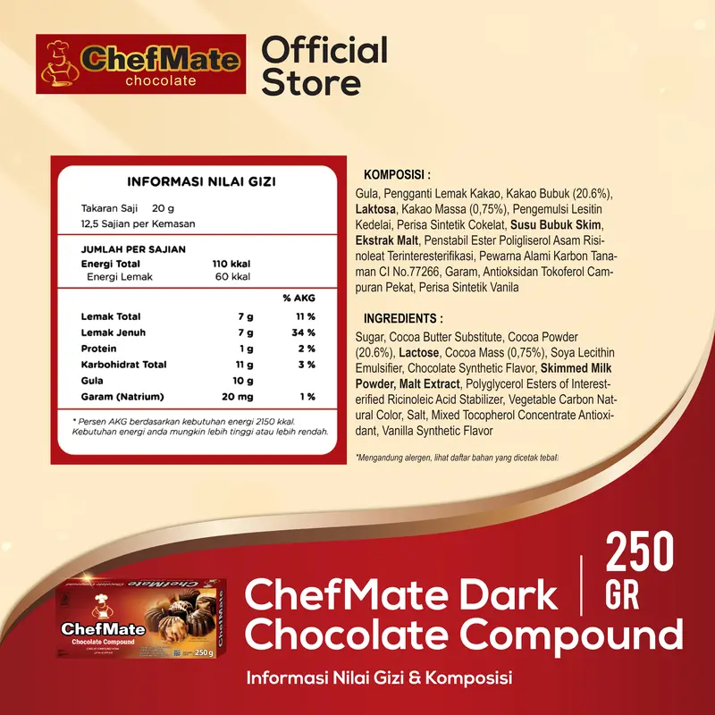 Blok Dark 250 - Chefmate Ready Stock 1