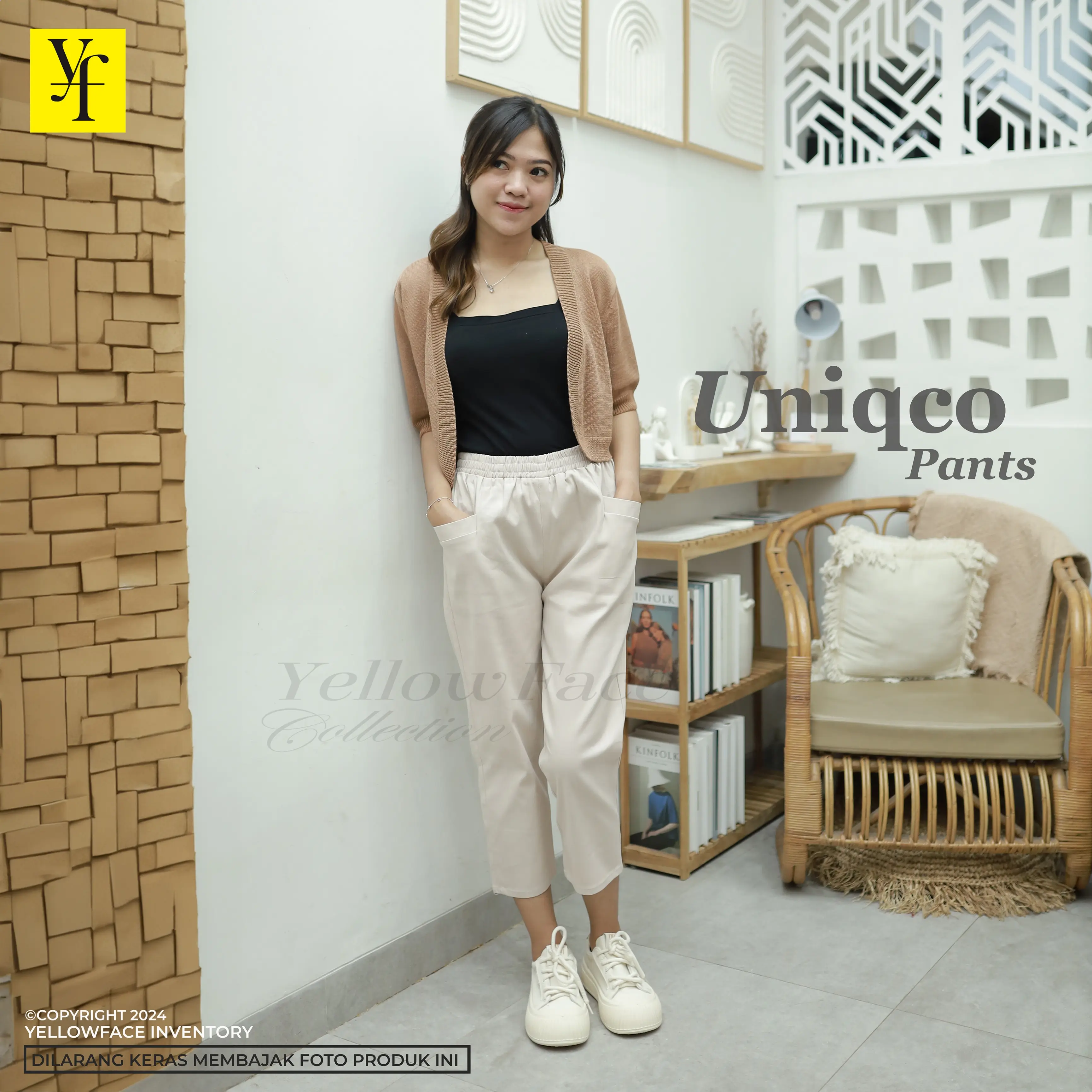 Uniqco Pants Bahan Katun Twill Size XL - XXL - XXXL Celana Wanita Basic / Celana Kulot/ Celana Kerja/ Celana Formal / Celana Santai / Celana Wanita Jumbo Panjang Dewasa