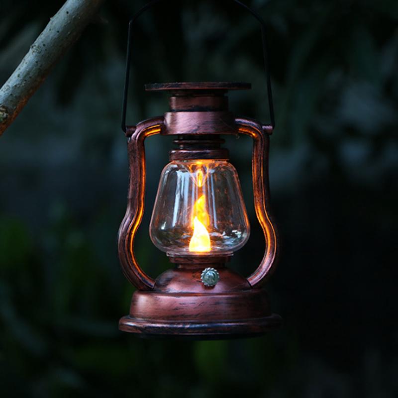 LED Solar Light,Retro Kerosene Lamp,Solar Powered Candle Hanging Light,Outdoor Portable Lantern Light,Camping Light,Courtyard Garden Decor Decoration Sunlight for Patio 6