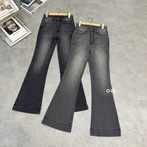 ORE - Forsy Cutbray Jeans Wanita Celana Panjang Highwaist Retro Jahitan Lebar - K1LK3