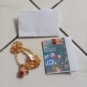 Kalung Nuri Batu Merah Anting Gipsi E.M.A.S Muda Asli Gratis Dompet + Surat Perhiasan