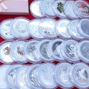 HD Silver Bogor - Koin Silver Batangan Rounds - Silver 925 Lapis Emas Putih - Hits Korea Trending Cantik Import  - Perhiasan Wanita Anti Karat