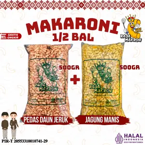 BUNDLING SPECIAL MAKARONI KRESS BANTAT 500GR+500GR Food Snack Cemilan Makanan Jagung Manis Pedas Asin