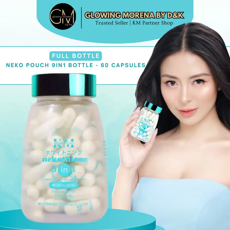 BUNDLE Nekothione 60 capsules + Nekocee 30capsules KM rosy glow vitamin c and glutathione capsule Healthcare Supplement Beauty whitening, moisture
