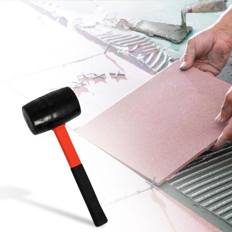 Hi-Spec Heavy Duty Mallet Rubber Hammer 8/12/16/24oz Professional Floor Ceramic Tile Installation Fiberglass Hammer Hand Tools 6