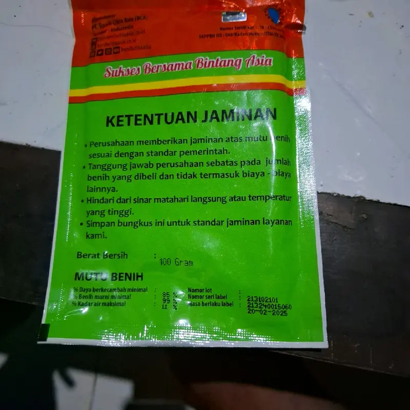 benih kancang panjang panzer 100g bintang asia 1