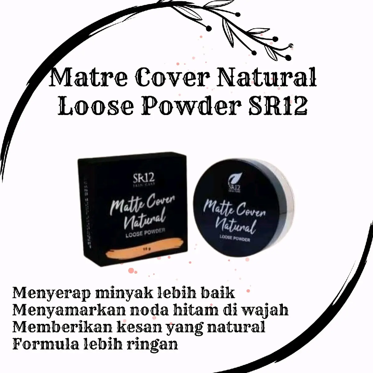 Bedak Untuk Kulit Wajah Berminyak Dan Berjerawat Bedak Tabur Glowing Matte SR12 BPOM