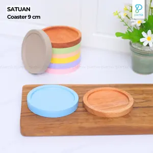 Coaster gelas 9cm / tatakan alas minum / props foto kayu Pixmix