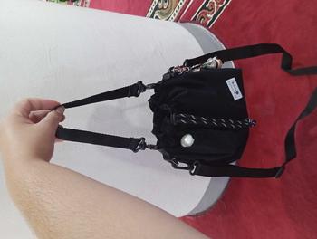 Product Review of Fertig - Envy Black - Tas Serut 2 In 1 Slingbag Clutch bag - Dumpling Bag Wanita Kanvas -Tas Selempang Wanita from p**o 0