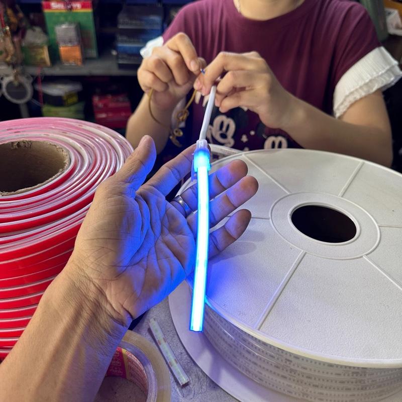 đèn led silicol ĐẶC RUỘT SÁNG 1 MÀU trang trí xe tải xe khách xe du lịch điện áp 12 24v bán lẻ theo mét.