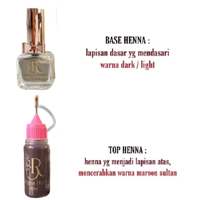 Rahma Kutek Henna 4in1 Paket Lengkap Warna Maroon Sultan Dark Berkilau, Halal & Tahan lama Mengkilap 2