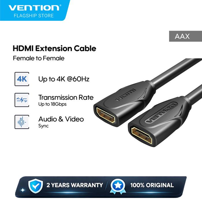 Gambar Vention Kabel HDMI 2.0 Extension Cable Female to Female 4K 60Hz 1080P 18Gbps High Speed - AAX dari Vention By Andalan Kota Administrasi Jakarta Utara Tokopedia