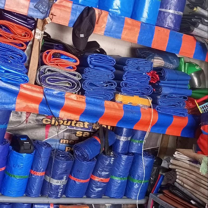 terpal plastik 4x4meter warna biru oren 2