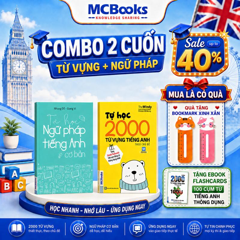Sách - Tự Học 2000 Từ Vựng Tiếng Anh Theo Chủ Đề + Tự Học Ngữ Pháp Tiếng Anh…