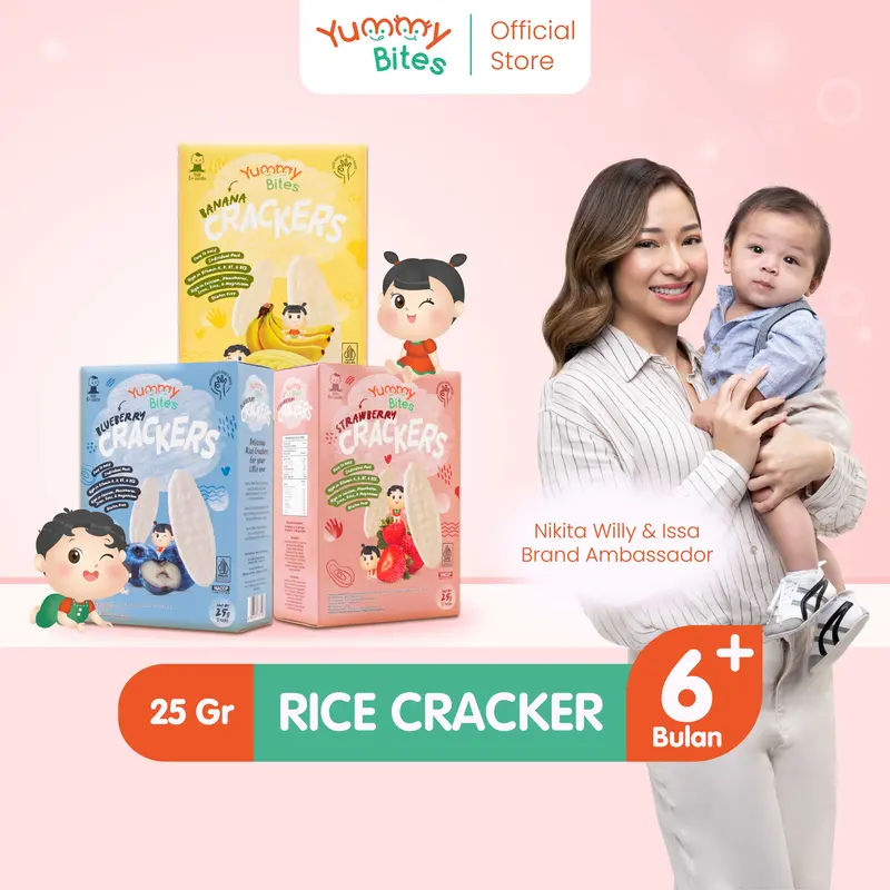 [NIKITA WILLY EXCLUSIVE] Yummy Bites Rice Crackers 25 GR Snack Baby/ Cemilan bayi 0