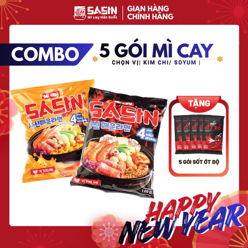  Mì Cay Sasin  Combo 5 gói   Chọn vị  