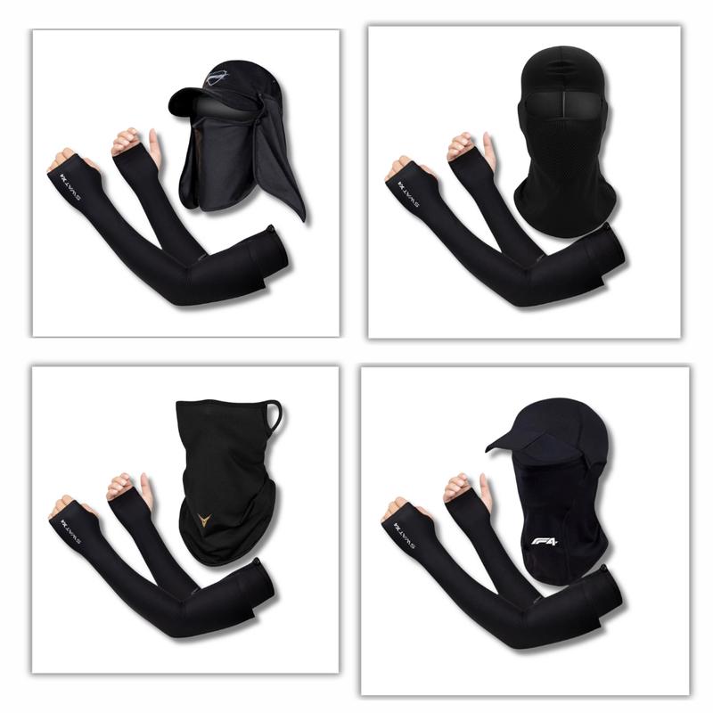  Combo Khăn Trùm Đầu Swat Kèm Ống Tay Swat X4 Thể Thao Chống Nắng Co Giãn Thoáng Mát Nam Nữ - khan trumdau Sports Gloves Tập Thể Dục mask gym trumninja phukien thethao Thun 