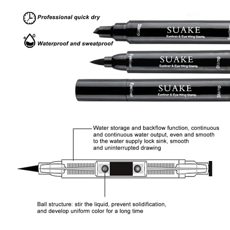 Product Introduction of 2 in1 Stamp Liquid Eyeliner Pencil Water Proof Fast Dry Double-ended Black Eye Liner Pen Make Up for Women Cosmetics 26