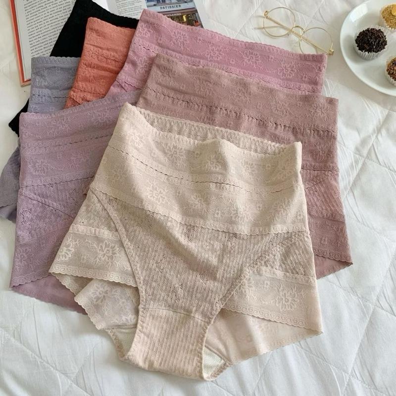 SÉT 2 - 5 Quần lót nữ cạp cao gen bụng ren mềm mại ôm V2 cao cấp