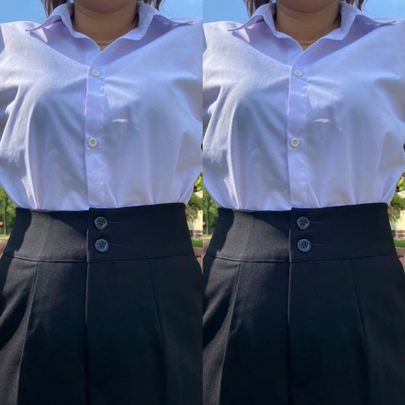 2NKĐ Quần Tây Đen 2 Nút Lưng Không Đỉa Dài 95cm và 102cm Chất vải Tuyết mưa xịn co dãn nhẹ Có bigsize Nữ Baggy Women Pants M16