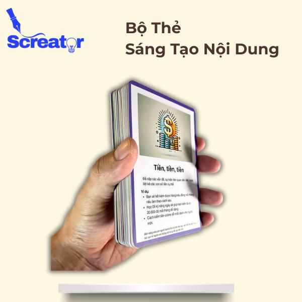(Tặng Khóa Học) Bộ thẻ vật lý sáng tạo nội dung - thu hút người xem, 45 thẻ, hình minh họa in màu, bìa cứng, Hà Duy Quang. Bộ Bài, Thẻ Bài, Cards