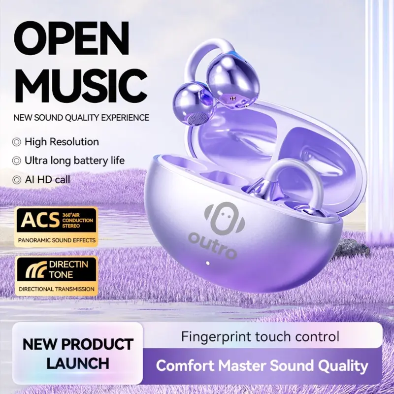 Outro EGGNOISE N08 Wireless Earphone Bluetooth Earclip Design Comfortable Wearing 1