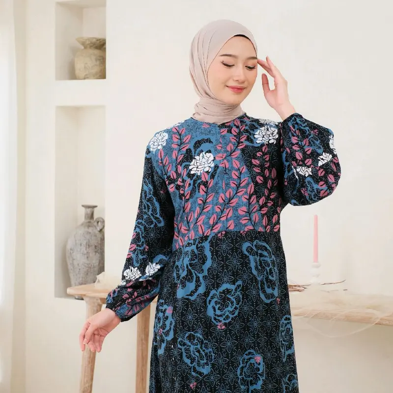 Gamis Lebaran Mewah Semi Jumbo Kekinian - Dress Wanita Busui Friendly - Gamis Ootd Wanita 7