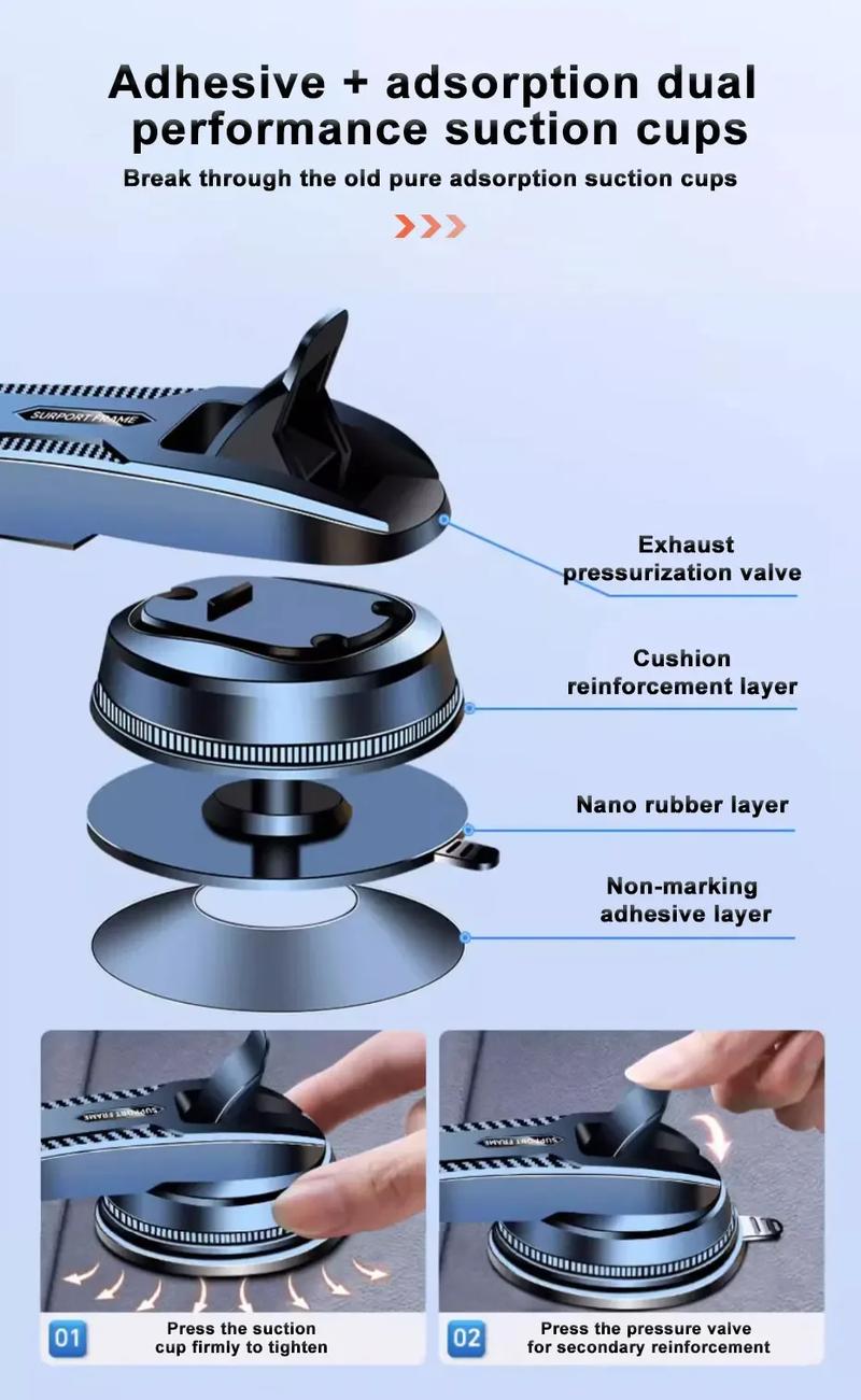 Product Introduction of Giá Đỡ Điện Thoại Trên Ô Tô, Cốc Hút, Dành Cho Bảng Điều Khiển, Xoay Tự Do 360 °, Phụ Kiện Nội Thất Ô Tô 5