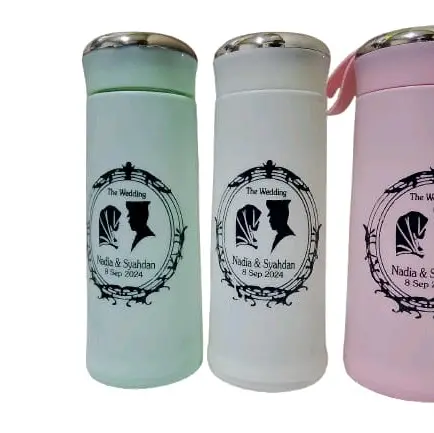 isi 10pcs souvenir botol Tumbler nice 400ml free cetak custom dan tulis nama kemasan box talikur terpisah souvenir pernikahan ulang tahun khitanan buah tangan dan cendramata murah berkualitas 2
