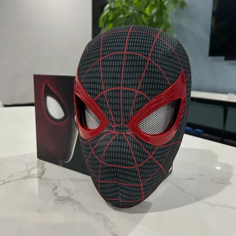 NODIA Tutup Kepala SpiderMan Mata Bisa Berkedip Lulus Chin Control Pahlawan Super Bermain Peran Game Marvel's Spider-Man Miles Morales Mainan Cosplay 5