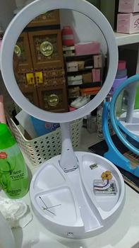 Product Review of Cermin Bulat Lipat Kaca Rias LED 2 Sisi Ganda Putar USB Cas from S**a 𐙚**. 0