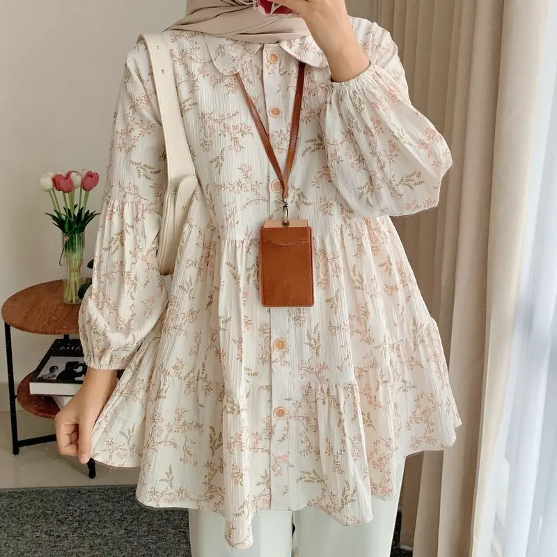DYANDRA TUNIK | tunik motif | blouse tunik | atasan tunik motif floral | moutfit 5
