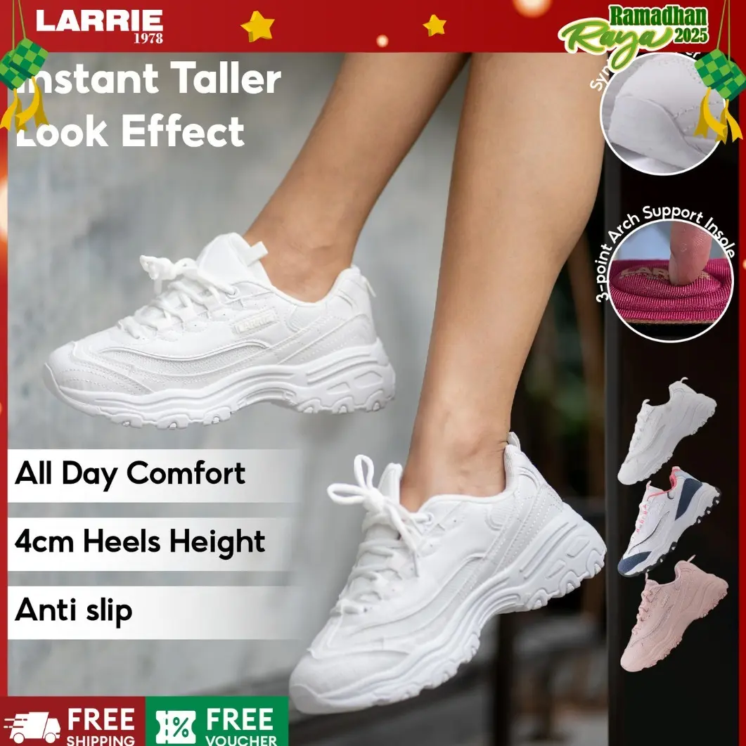 LARRIE Comfy Vogue Sporty Sneakers - 5 Colors Available Casual Women Shoes (L62312-TF01SV) Wanita