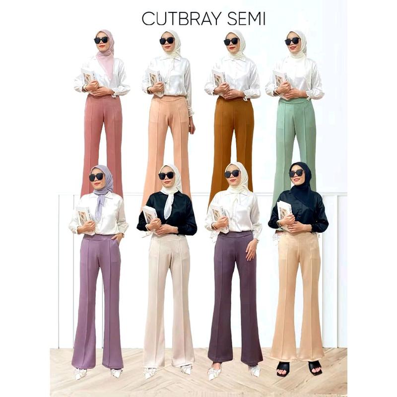 Celana Cutbray knit japan line wanita dewasa - Celana cullote cutbray knit rib 1