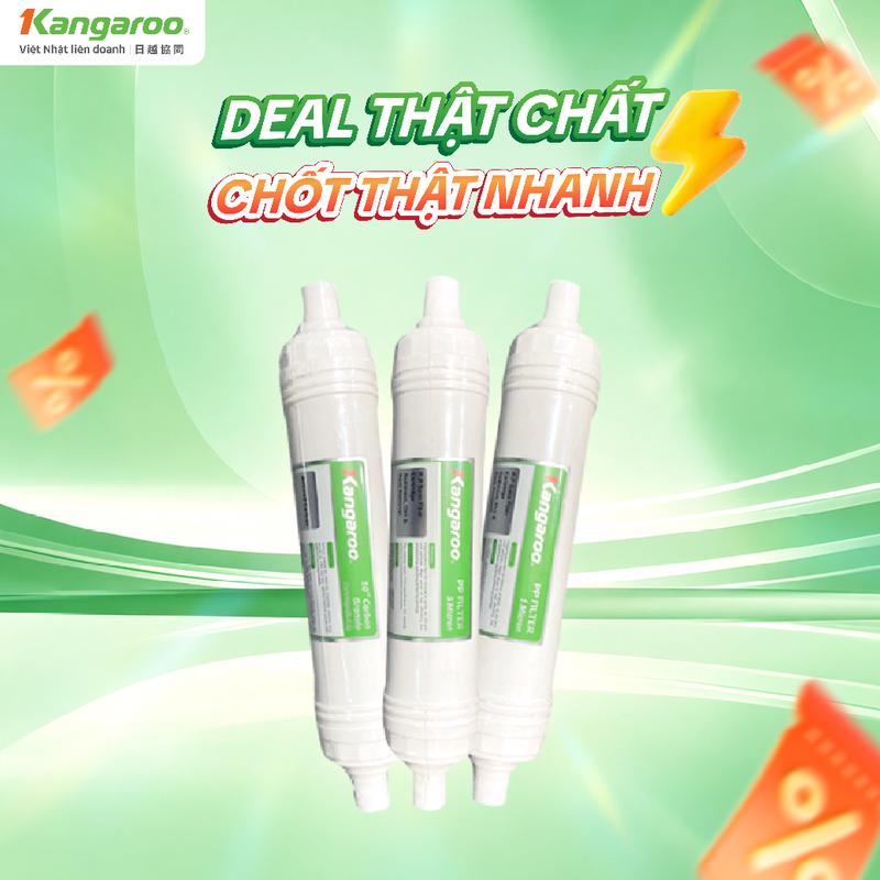 Combo 3 lõi lọc T33 Kangaroo (1 lõi số 1 - 1 lõi số 2 - 1 lõi số 3)- dùng cho máy lọc Kangaroo đời mới