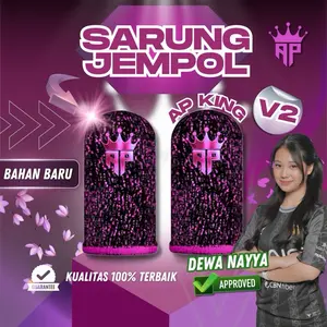 (Sarung Jempol AP King V2 X DEWA Nayya) Aksesoris Gaming Anti Keringat, Logo Reflectif Hologram & Licin Banget Untuk Game Free Fire & Mobile Legends By Andra ST