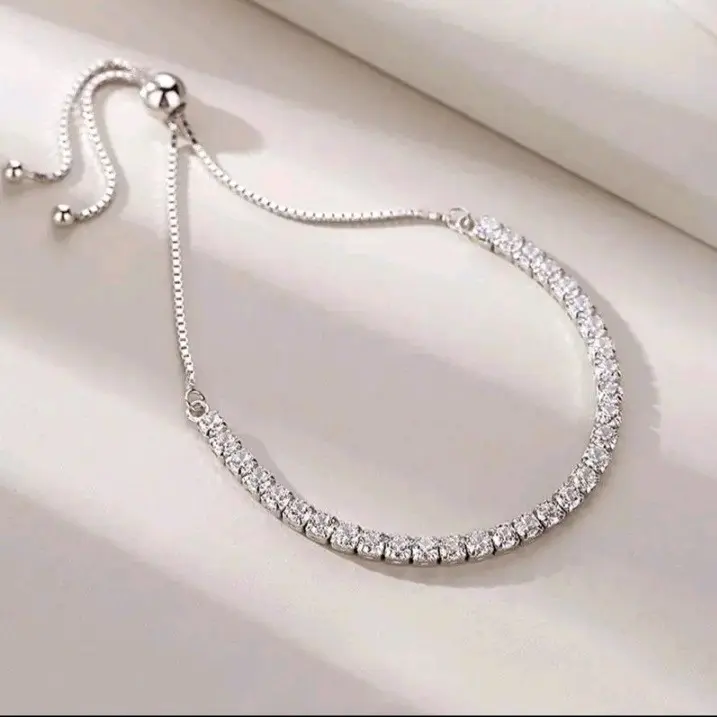 Gelang Serut Titanium Wanita Full Permata Fashion Aksesories Gelang Kekinian Anti Karat Tidak Luntur