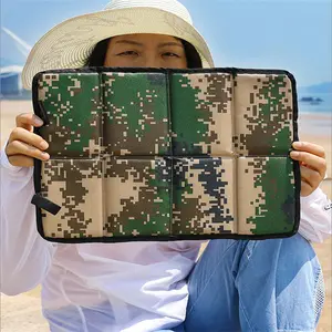 New Oxford Cloth Folding Camping Mat Portable Outdoor Waterproof Foam Sitting Pad Beach Mat Prevent Dirty Hiking Small Seat Pad - Lemon