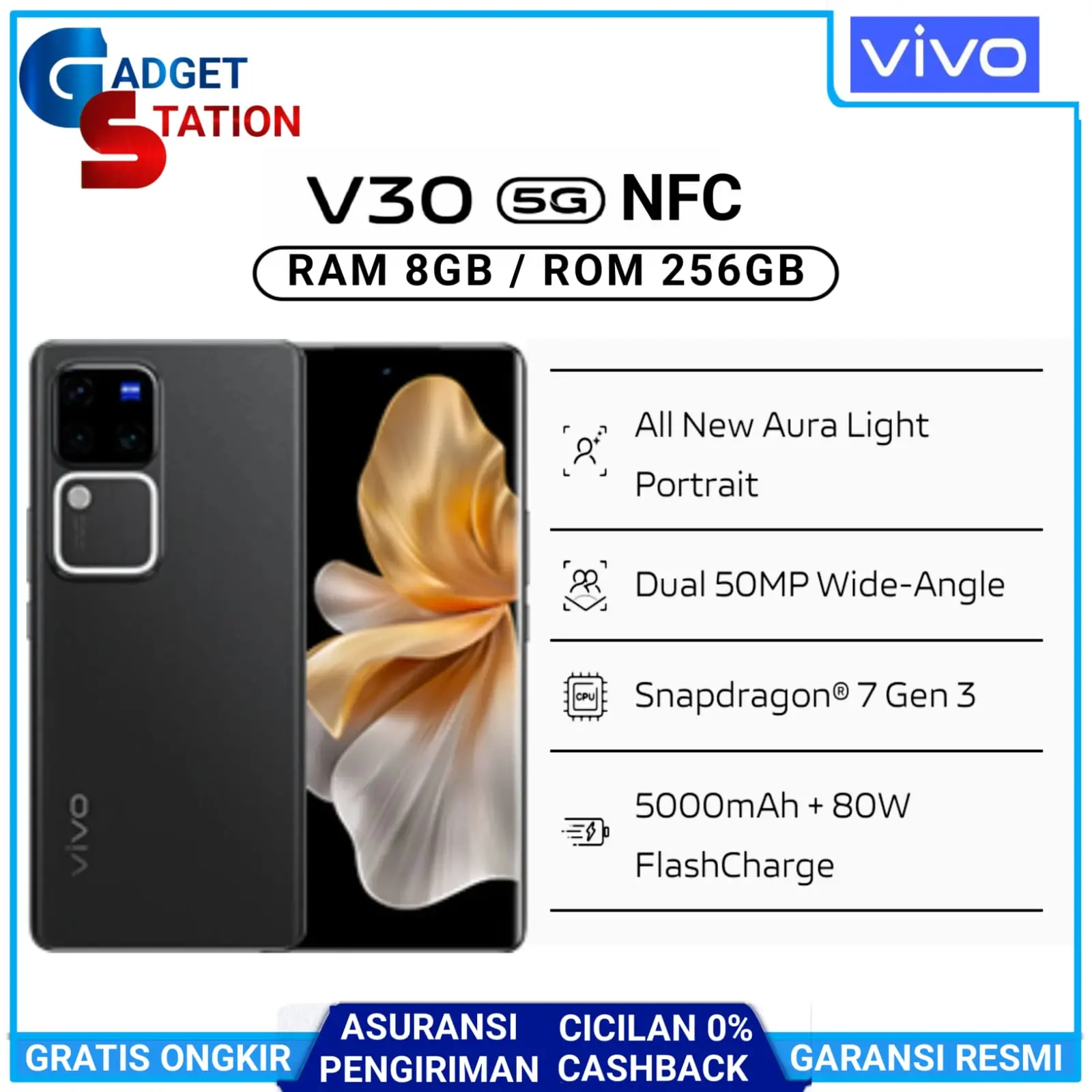 HP VIVO V30 5G NFC RAM [8/256GB] [12/512GB] ORIGINAL GARANSI RESMI INDONESIA