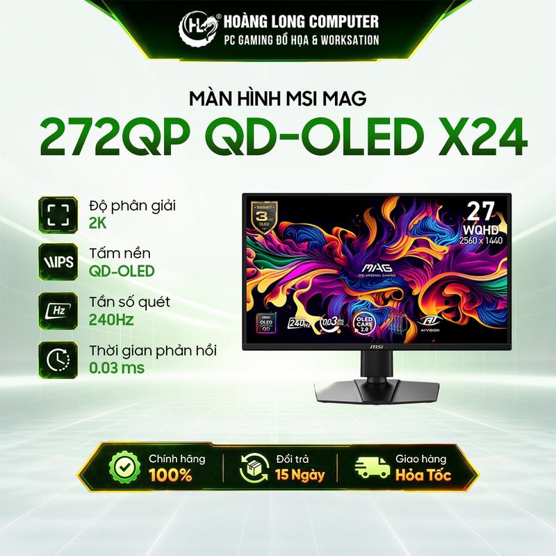 Màn hình MSI MAG 272QP QD-OLED X24 27" QD-OLED 2K 240Hz