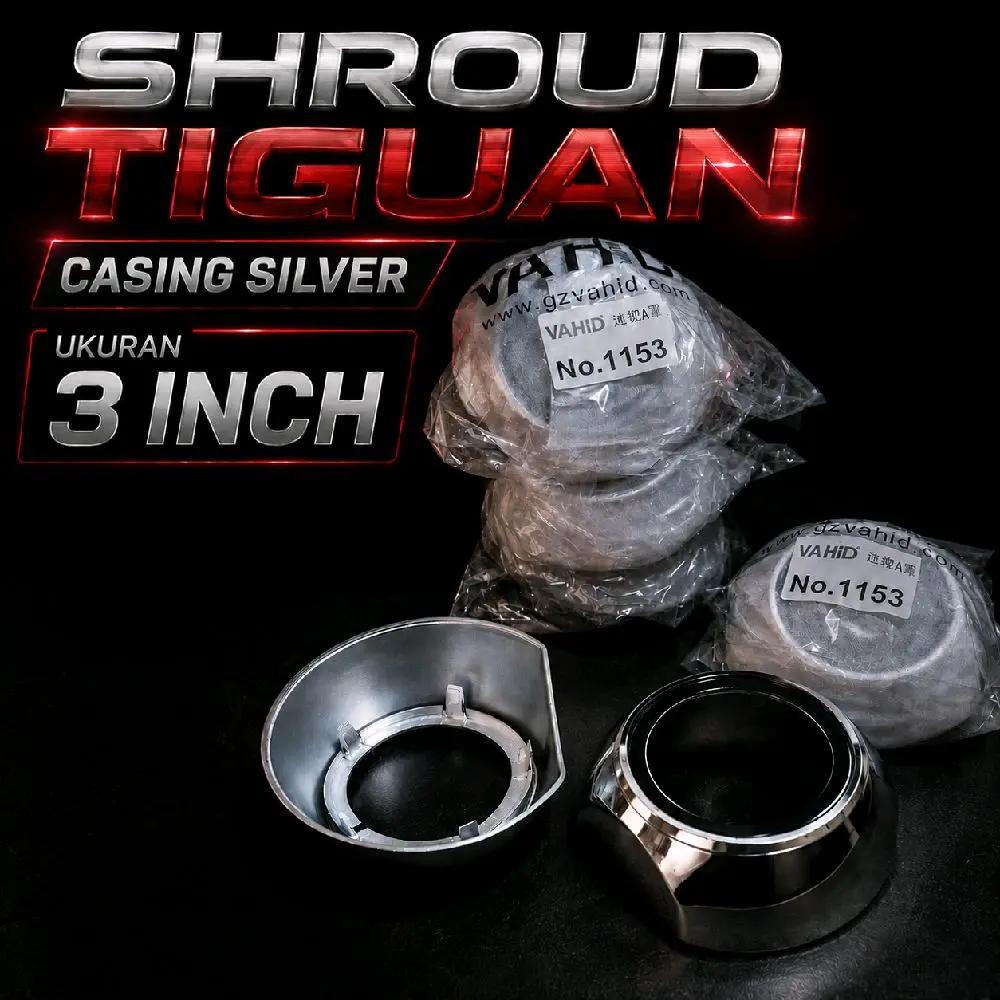 Shroud Tiguan | Shroud Casing untuk Projector Lensa 3inch Model Simple Tanpa Angel Eyes Chrome 1153 Tiguan 3 Inch