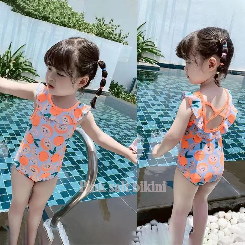 Đồ bơi liền thân cho bé tay ngắn, đồ bơi cho bé gái kiểu dáng công chúa - B037
