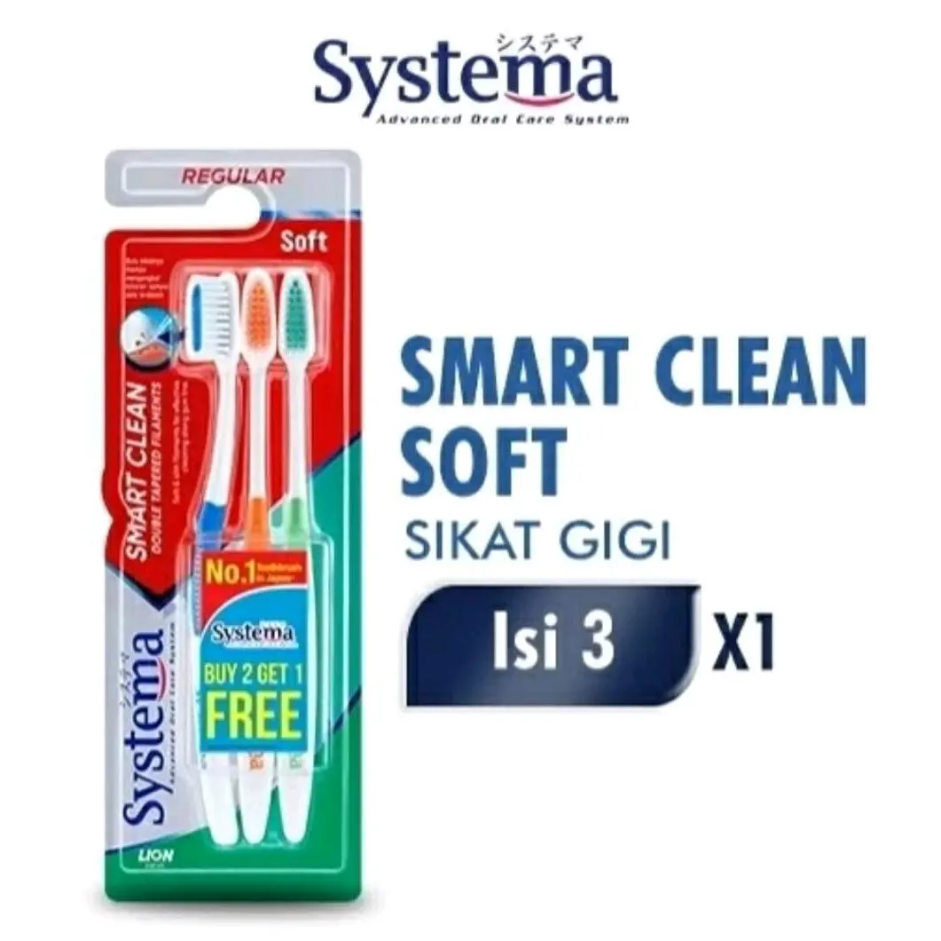 Sikat Gigi Systema Smart Clean isi 3 pcs .